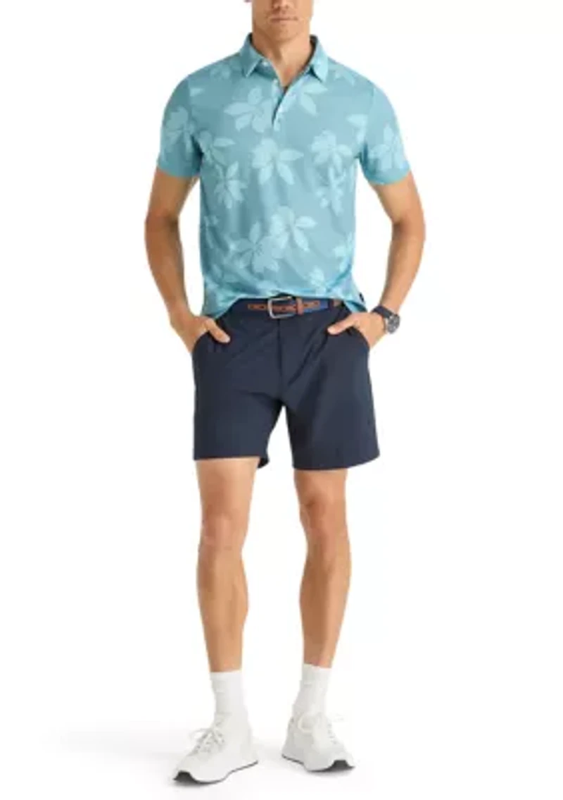 Men's Floral Striped Polo Shirt