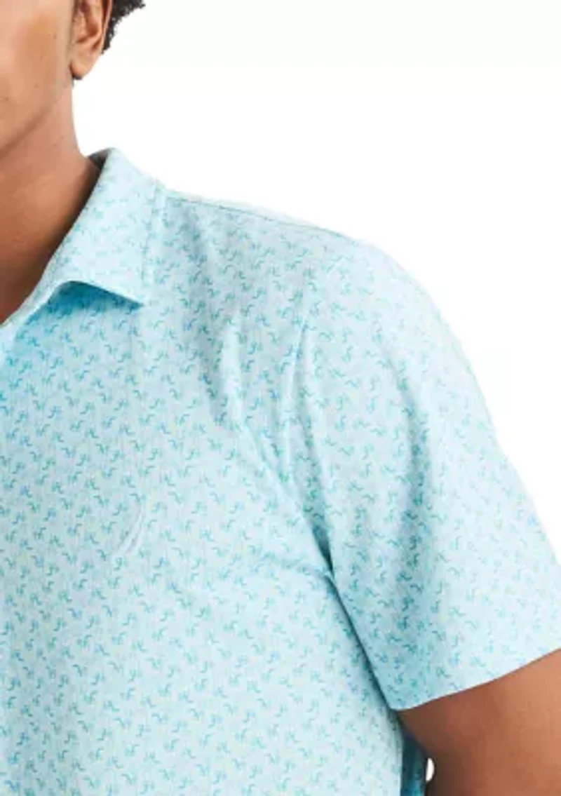 Men's Performance Short Sleeve Drink Print Polo Shirt
