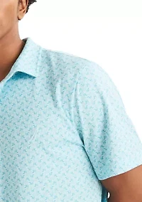 Men's Performance Short Sleeve Drink Print Polo Shirt