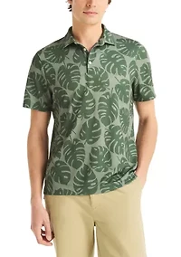 Men's Performance Short Sleeve Frond Print Polo Shirt
