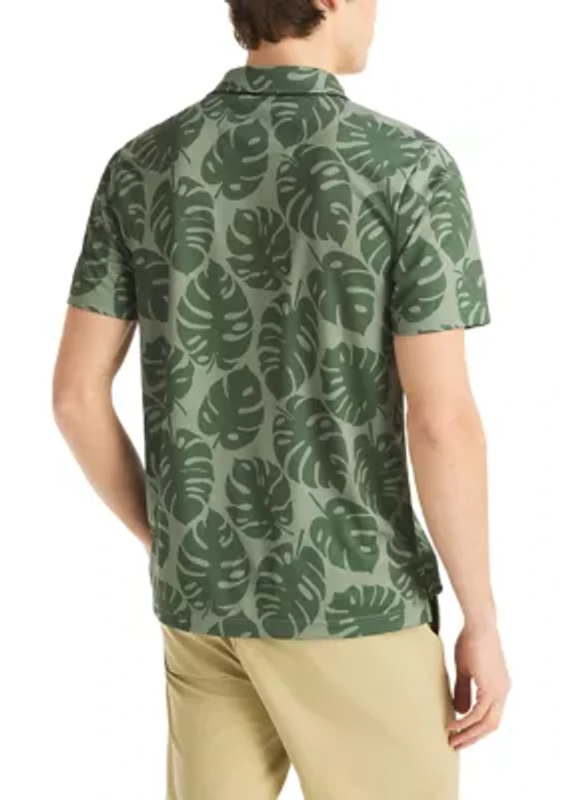 Men's Performance Short Sleeve Frond Print Polo Shirt