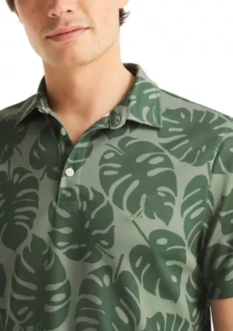 Men's Performance Short Sleeve Frond Print Polo Shirt