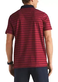 Men's Short Sleeve Striped Performance Polo Shirt
