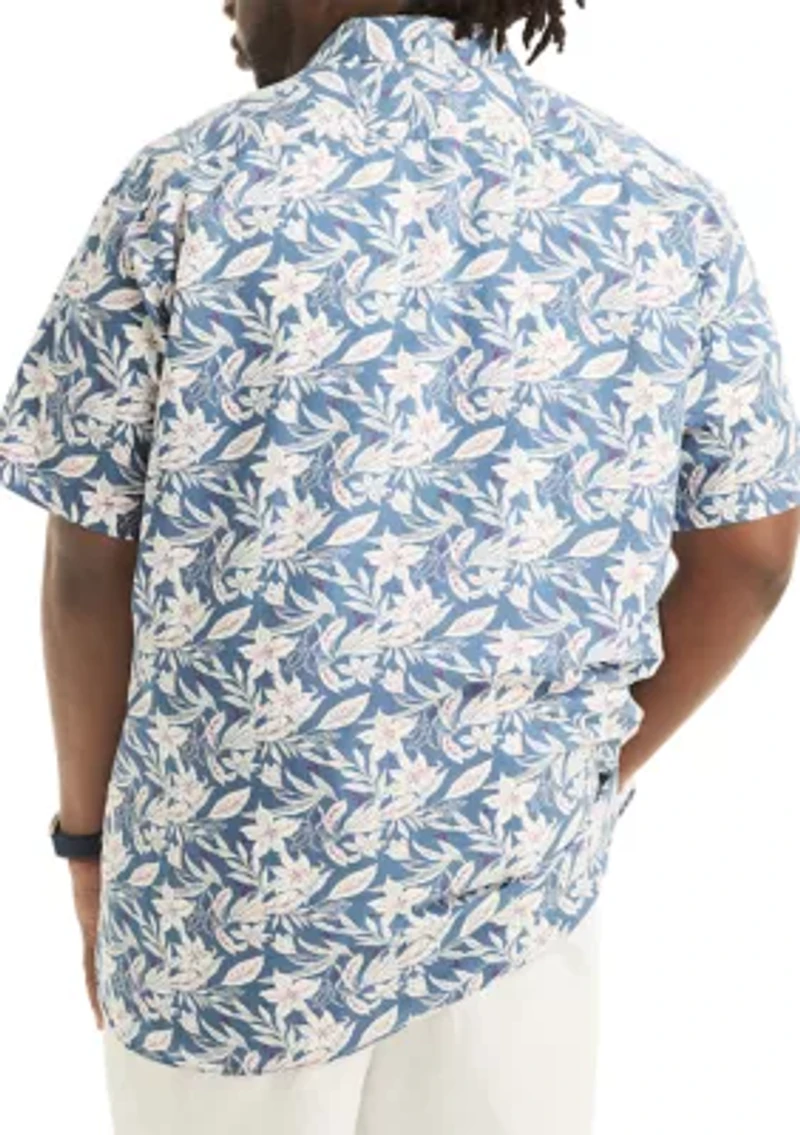 Big & Tall Printed Linen Short Sleeve Shirt