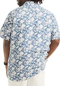 Big & Tall Printed Linen Short Sleeve Shirt