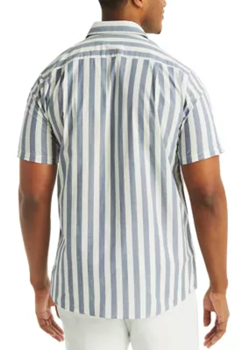 Big & Tall Jeans Co. Striped Short-Sleeve Shirt