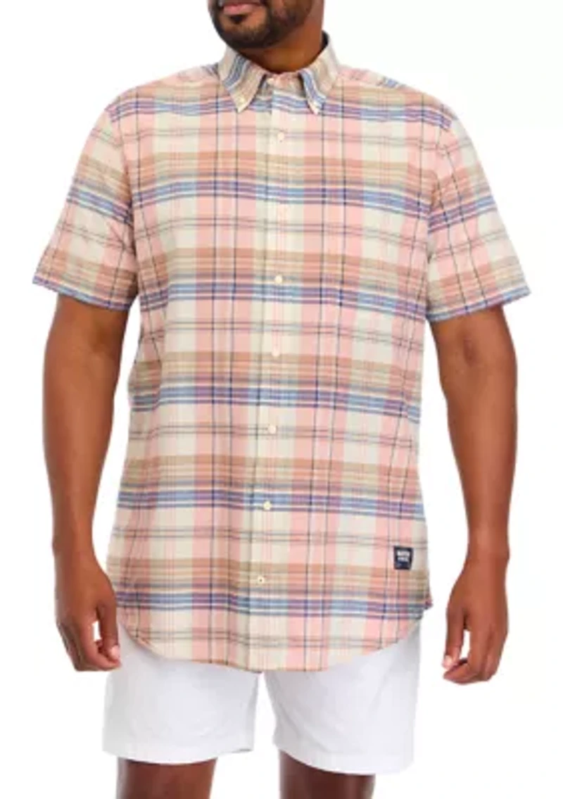 Big & Tall Short Sleeve Plaid Shirt