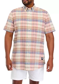 Big & Tall Short Sleeve Plaid Shirt