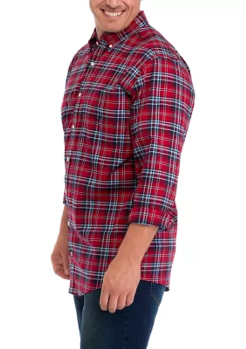 Big & Tall Long Sleeve Plaid Shirt