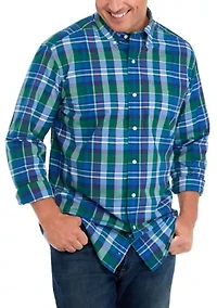 Big & Tall Long Sleeve Plaid Shirt