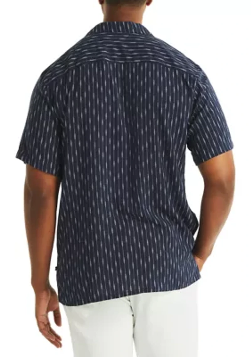 Big & Tall Linen Blend Stripe Shirt