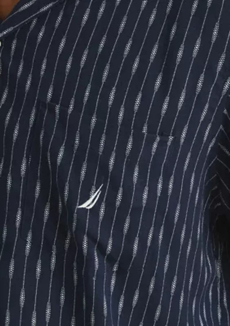 Big & Tall Linen Blend Stripe Shirt