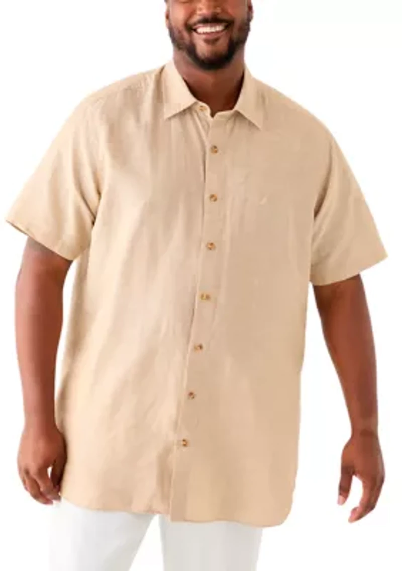 Big & Tall Printed Short Sleeve Camp Shirt