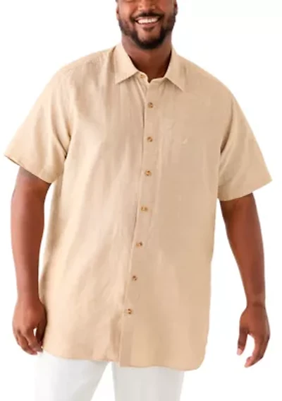 Big & Tall Printed Short Sleeve Camp Shirt