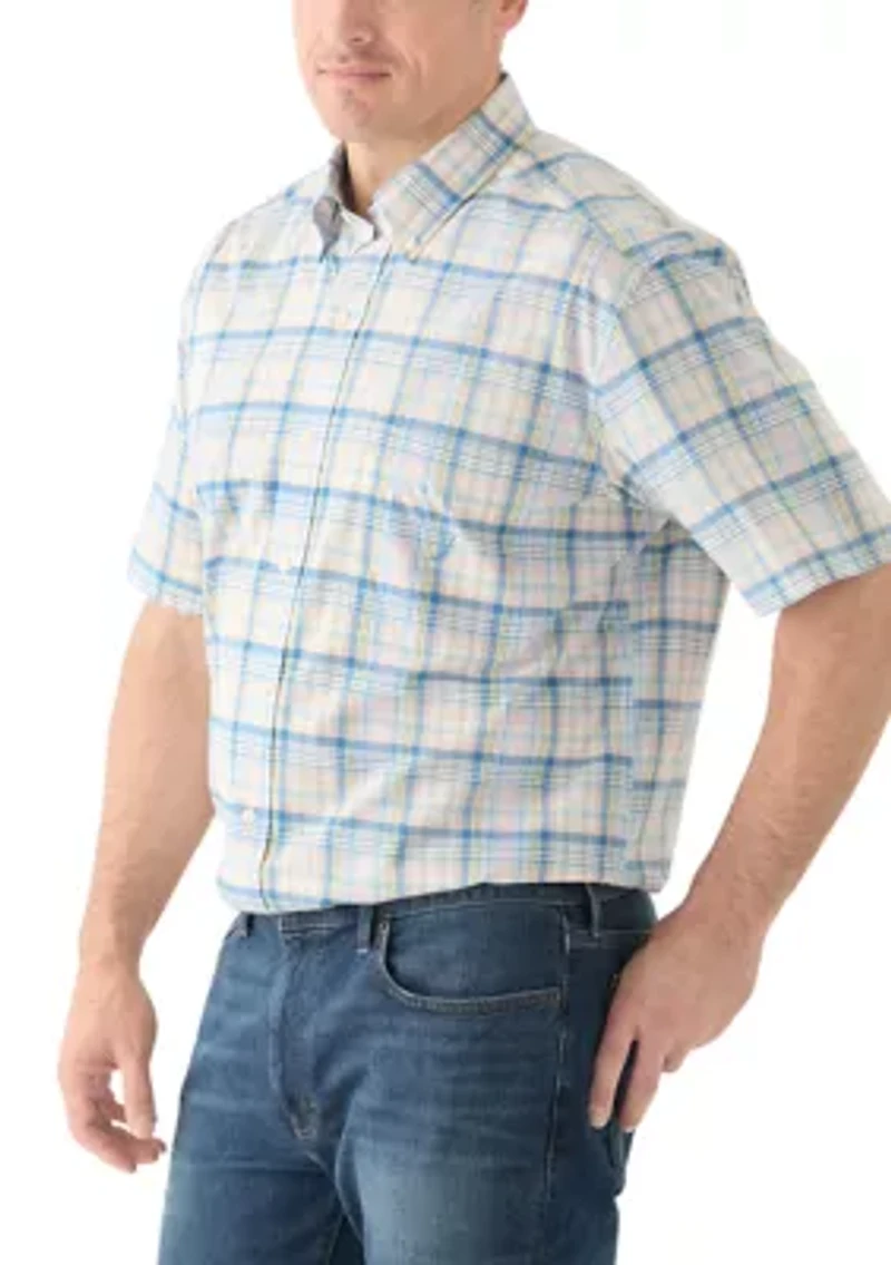 Big & Tall Short Sleeve Plaid Woven Shirt