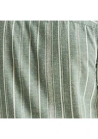 Big & Tall Striped Short Sleeve Camp Shirt