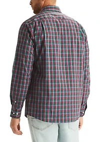 Big & Tall Long Sleeve Plaid Button Down Shirt