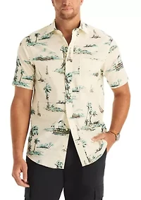 Big & Tall Short Sleeve Tencel Scenic Printed Shirt