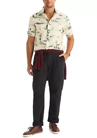 Big & Tall Short Sleeve Tencel Scenic Printed Shirt