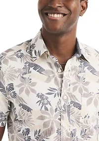 Big & Tall Short Sleeve Tencel Floral Woven T-Shirt