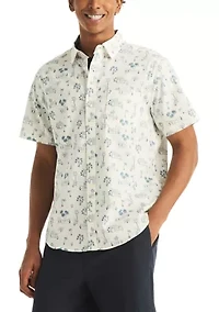 Big & Tall Short Sleeve Tencel Printed Woven Shirt