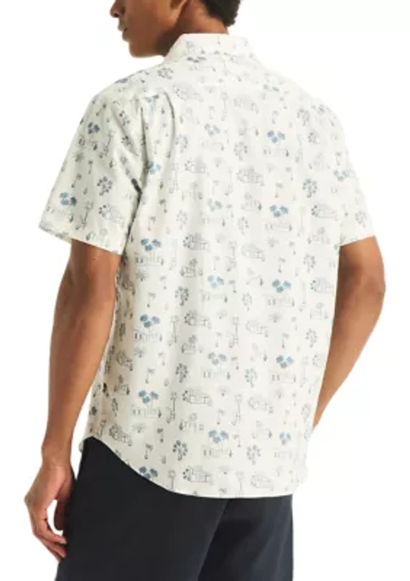Big & Tall Short Sleeve Tencel Printed Woven Shirt