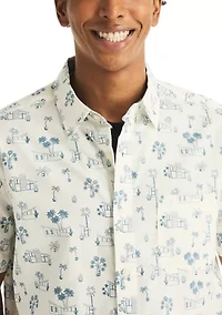 Big & Tall Short Sleeve Tencel Printed Woven Shirt