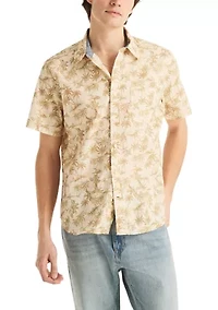 Big & Tall Short Sleeve Tencel Tropical Print Woven Shirt