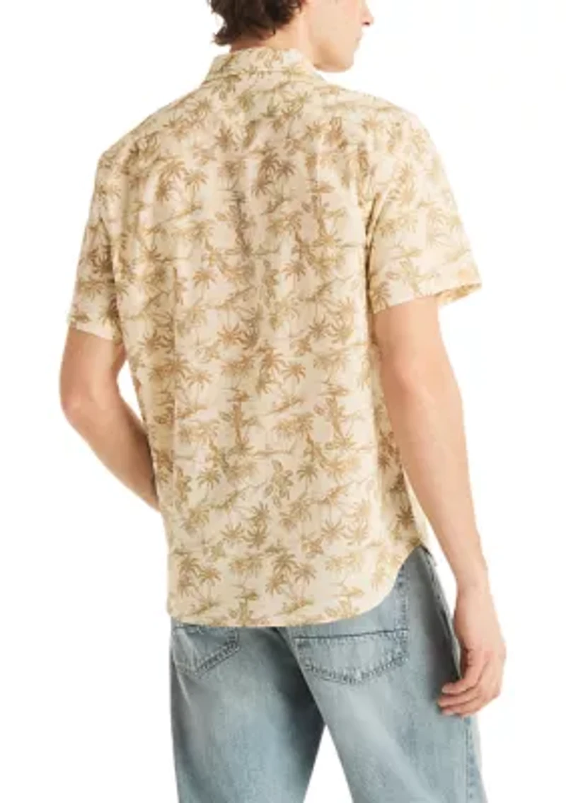 Big & Tall Short Sleeve Tencel Tropical Print Woven Shirt
