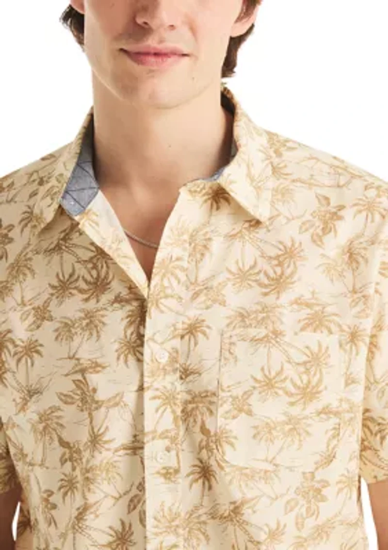 Big & Tall Short Sleeve Tencel Tropical Print Woven Shirt