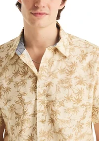 Big & Tall Short Sleeve Tencel Tropical Print Woven Shirt