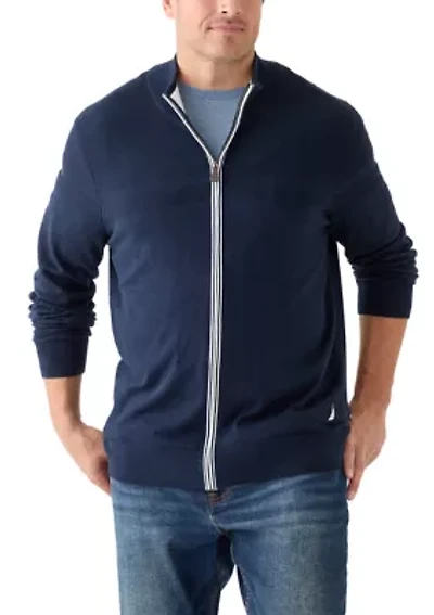 Big & Tall Navtech Mock-Neck Full-Zip Sweater