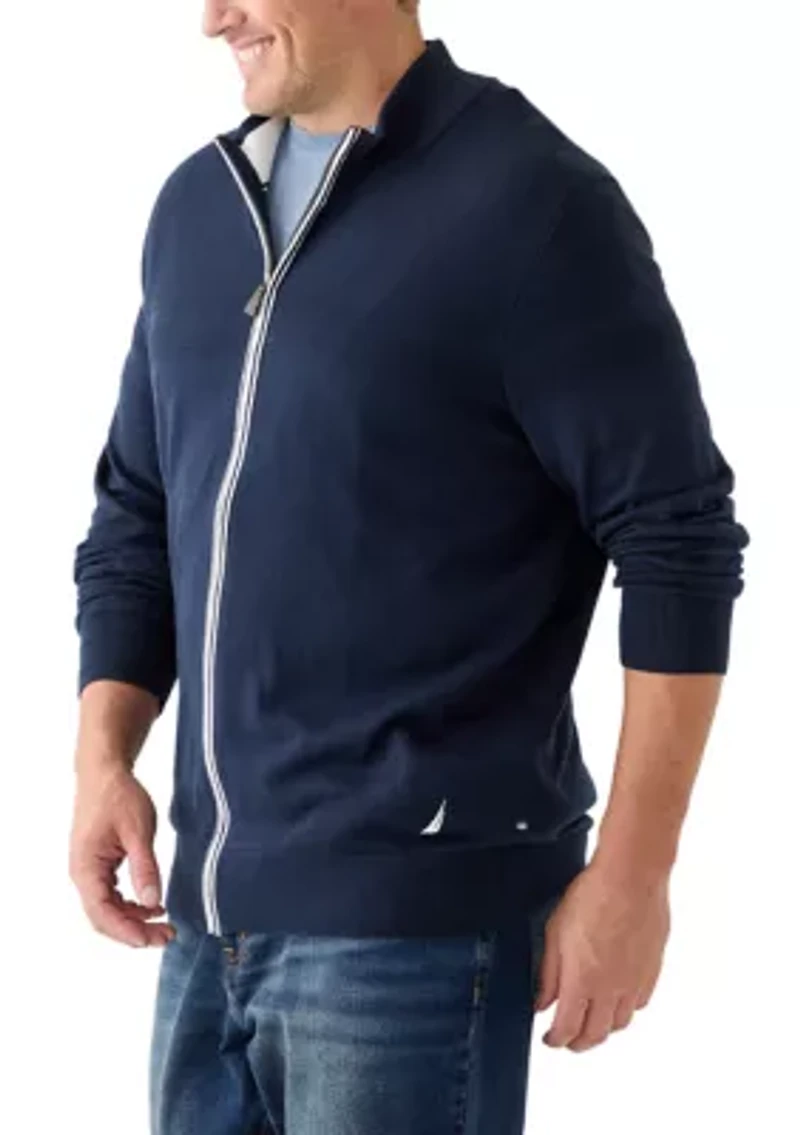 Big & Tall Navtech Mock-Neck Full-Zip Sweater