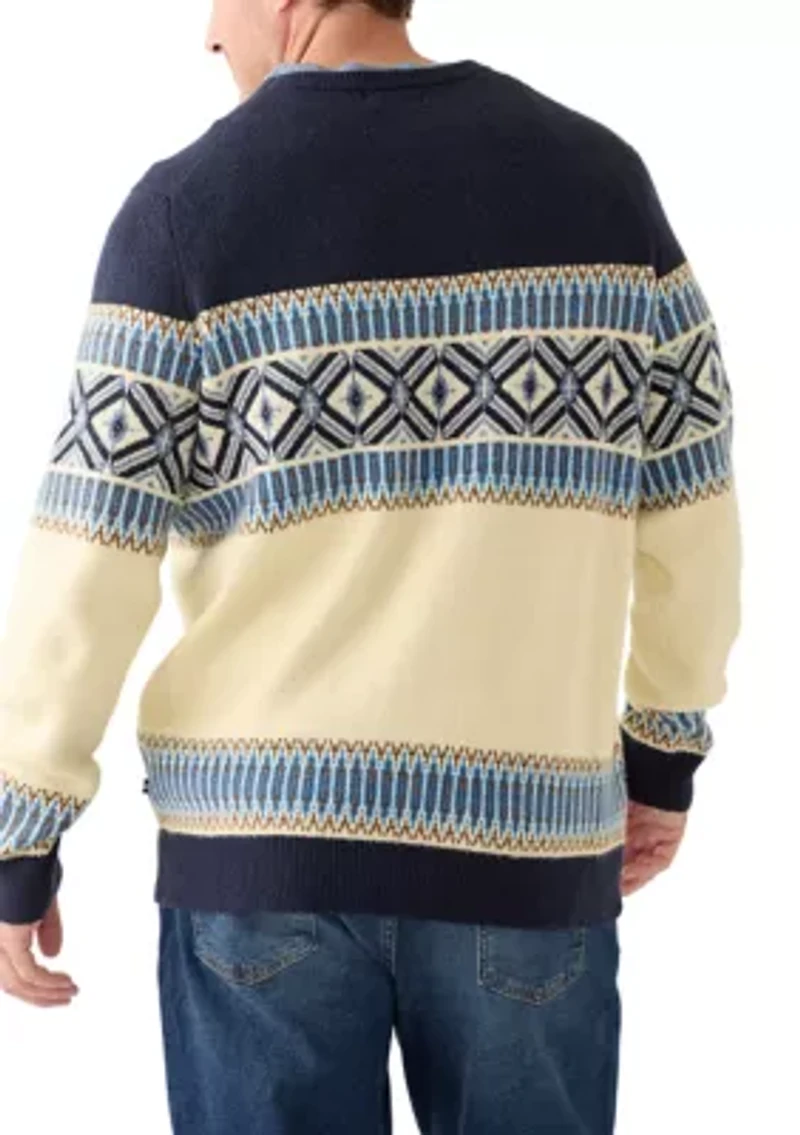 Big & Tall Fair Isle Crew Neck Sweater