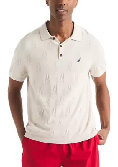 Big & Tall Textured Sweater Polo Shirt