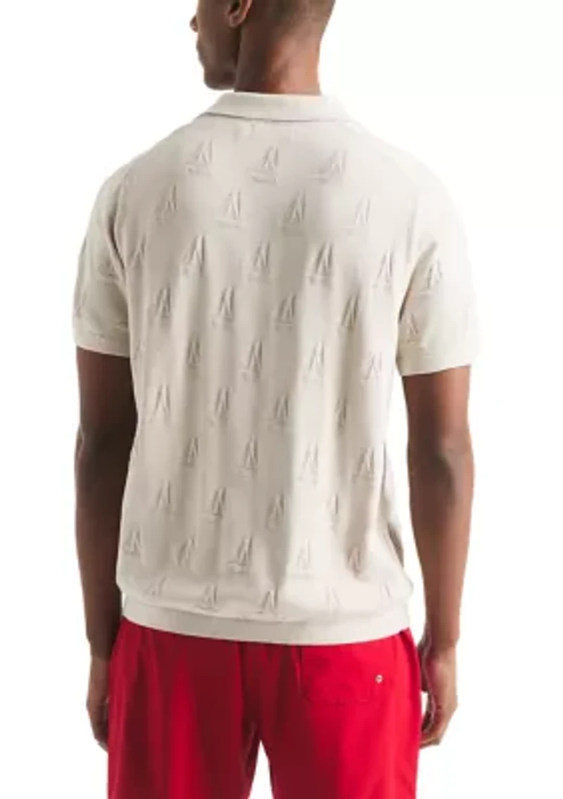 Big & Tall Textured Sweater Polo Shirt