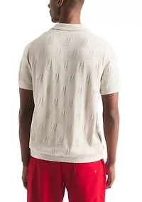 Big & Tall Textured Sweater Polo Shirt