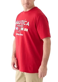 Big & Tall Short Sleeve Sailing Crew Front Graphic T-Shirt