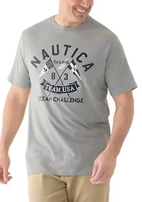 Big & Tall Short Sleeve Ocean Challenge Embroidered Front Graphic T-Shirt