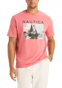 Big & Tall Short Sleeve Neon Sailing Graphic T-Shirt