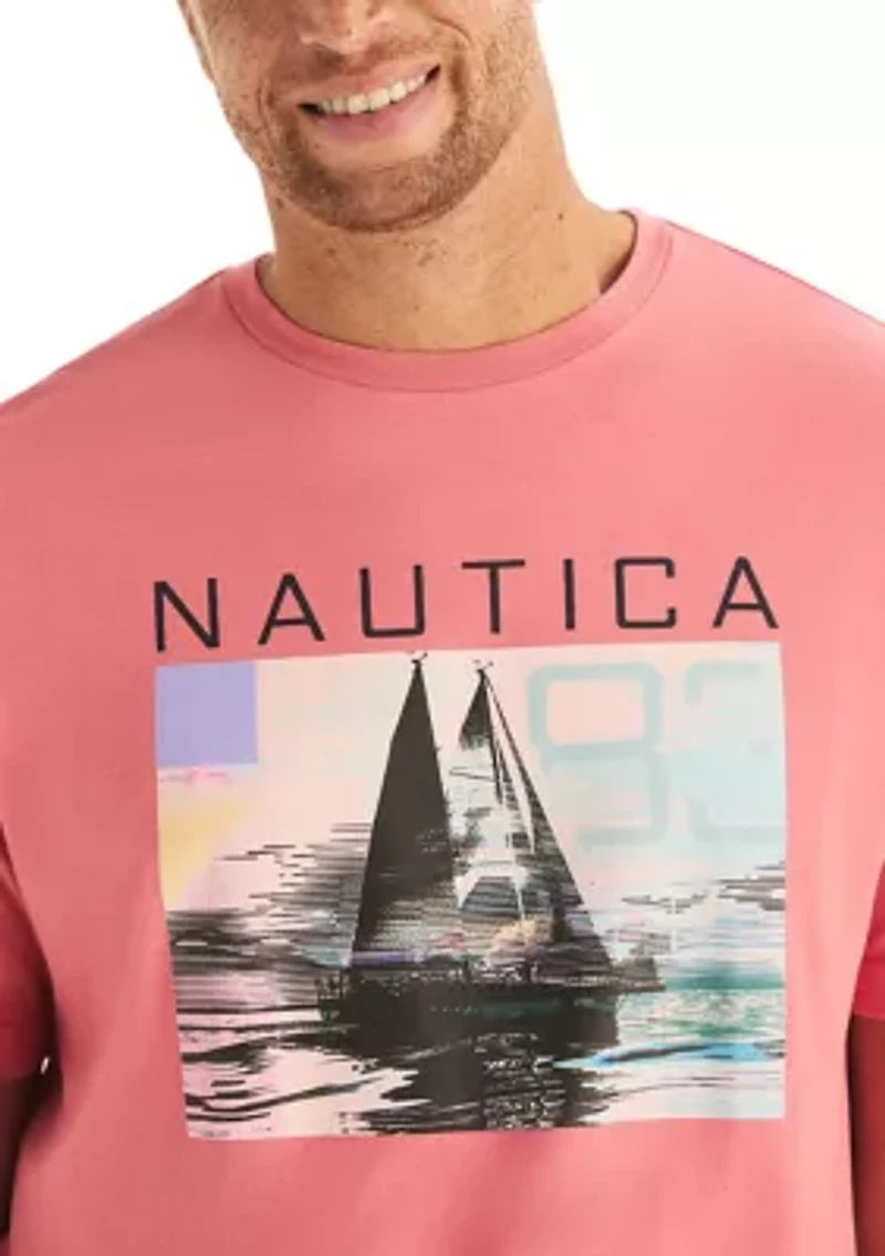 Big & Tall Short Sleeve Neon Sailing Graphic T-Shirt
