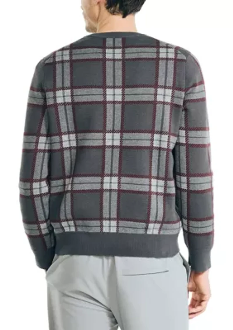 Navtech Plaid Jacquard Crew Neck Sweater