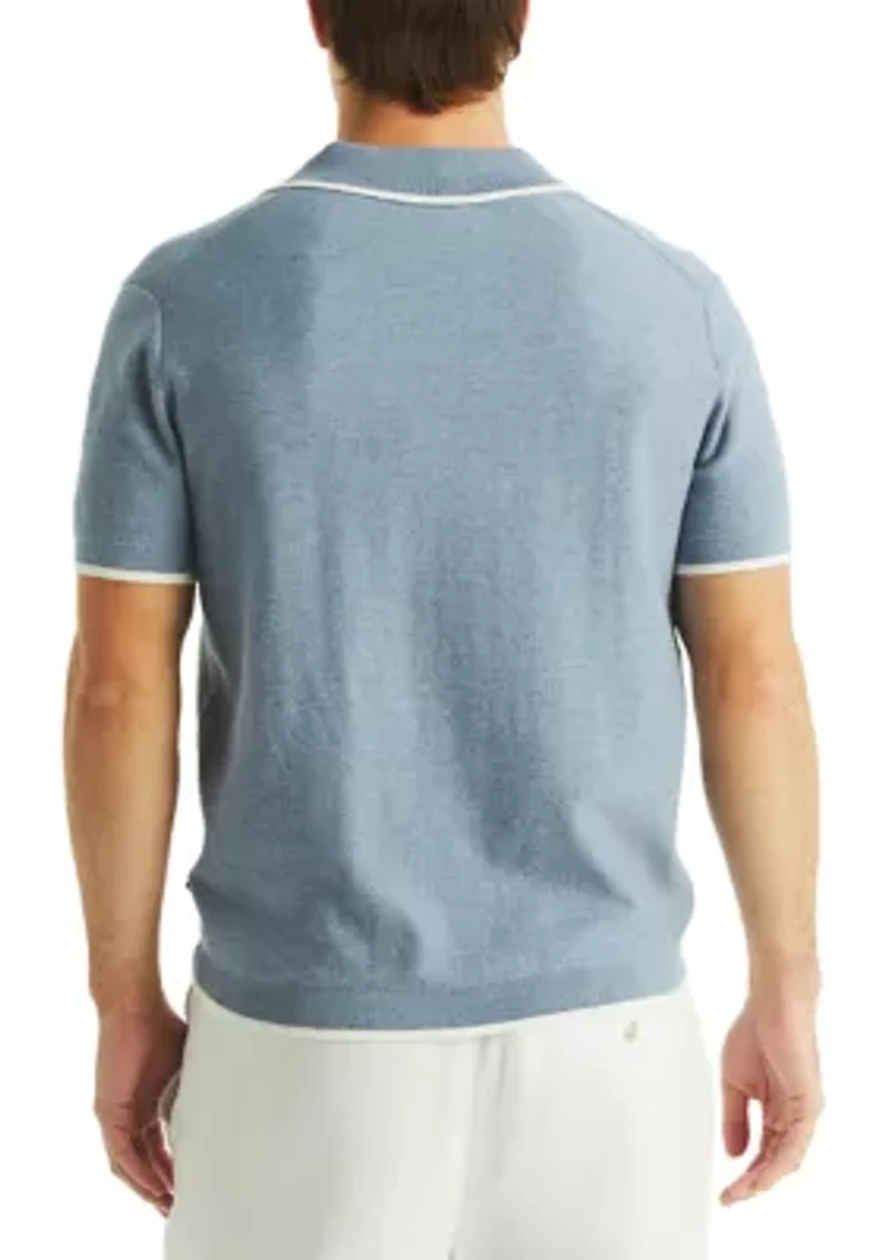 Textured Sweater Polo Shirt