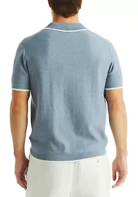 Textured Sweater Polo Shirt