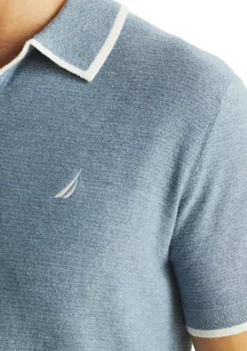 Textured Sweater Polo Shirt