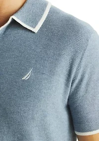 Textured Sweater Polo Shirt