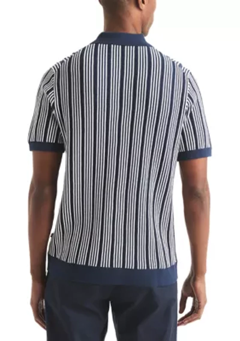 Striped Sweater Polo Shirt