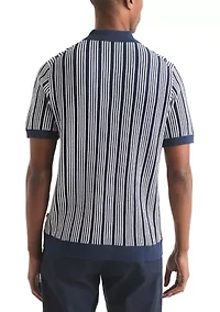 Striped Sweater Polo Shirt