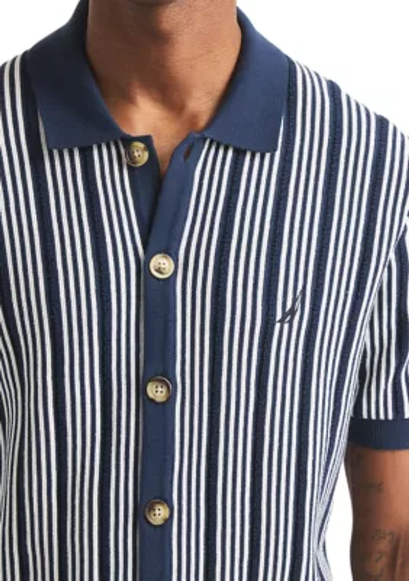 Striped Sweater Polo Shirt