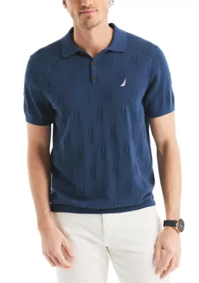 Printed Sweater Polo Shirt